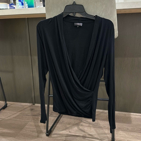 The Limited Tops - The limited black wrap long sleeve top- size medium